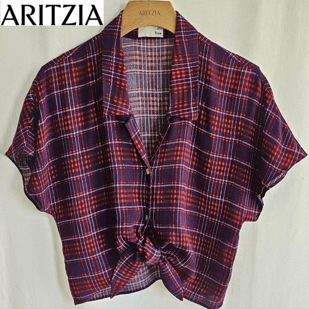 🇨🇦 Aritzia Wilfred Free Tie-Front Button-Up Blouse